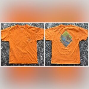 Guy Harvey Orange Swordfish Pocket Tee Size Medium